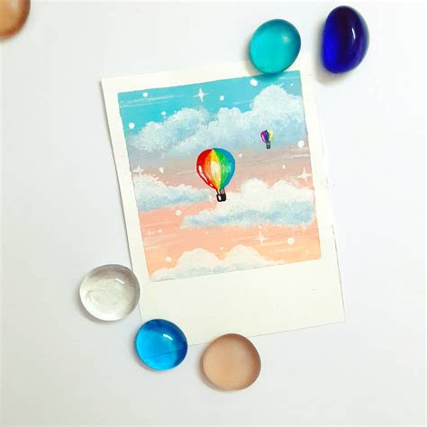 Polaroid Painting Of Balllons