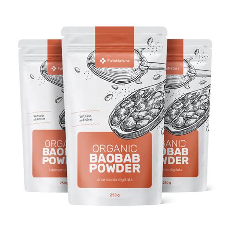 3x BIO Baobab Pulver Zusammen 750 G FutuNatura De