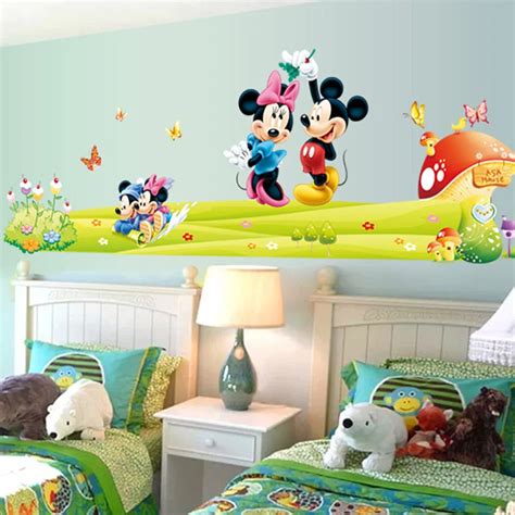 Aliexpress Buy Hot Mickey Mouse Minnie Vinyl Mural Wall Sticker