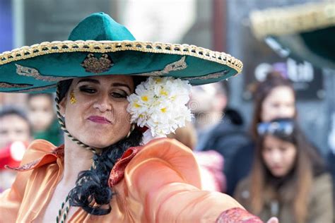 Traditional Carnival in a Spanish Town Palamos in Catalonia. Many ...