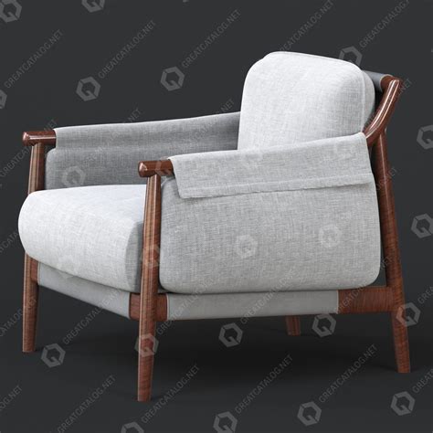 Armchair Poltrona Frau Times Lounge Fabric 3d Model Greatcatalog 10977