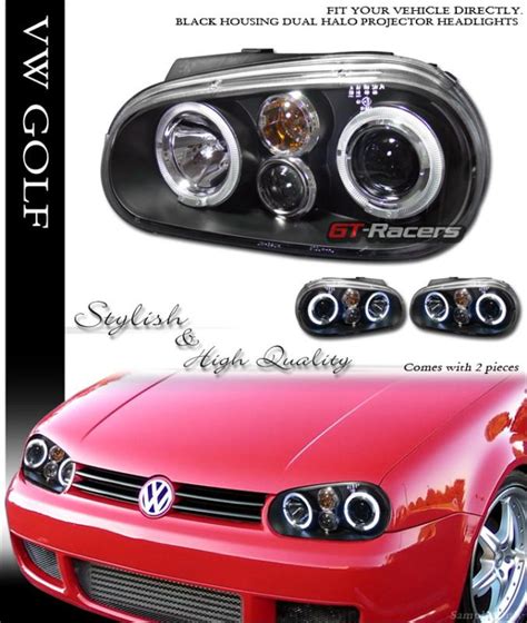 Buy Blk Drl Halo Rims Projector Head Lights Lamps Signal Vw