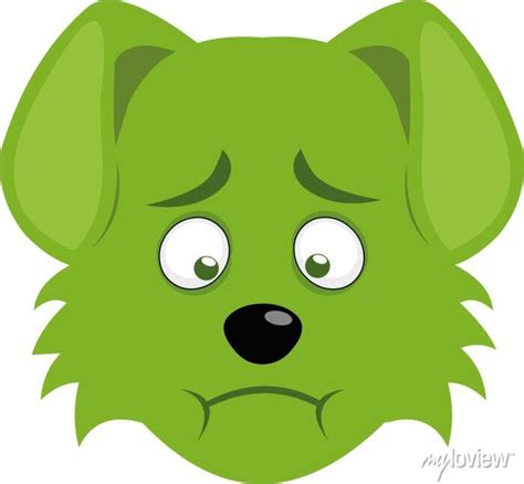 Vector Emoticon Illustration Of The Face Of A Dizzy And Green Wall