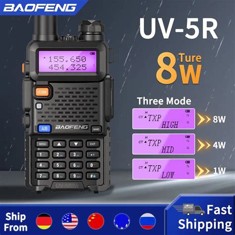 Baofeng Dual Band Walkie Talkie UV 5R 5W 8W rádio em dois sentidos