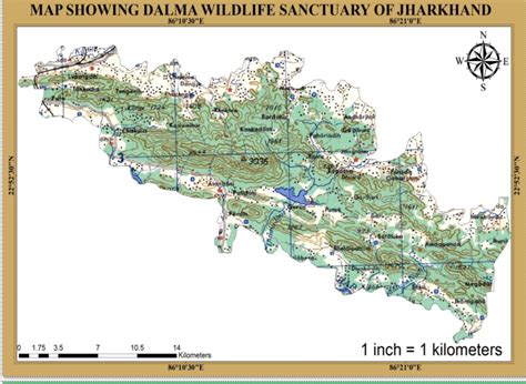 Topographic map of Dalma Wildlife Sanctuary (Source: SOI) | Download ...