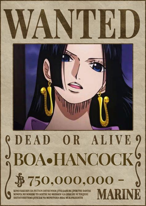 Boa Hancock Bounty Poster Immagini Arte Delle Anime Poster Di Film