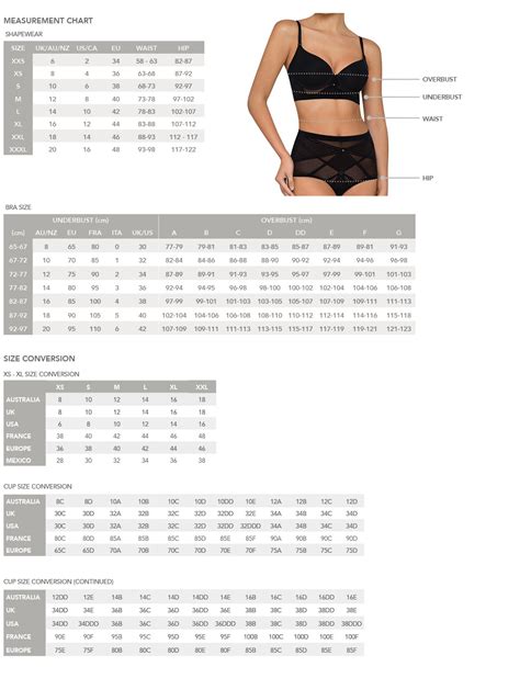 Swimsuit Size Conversion Chart Keski