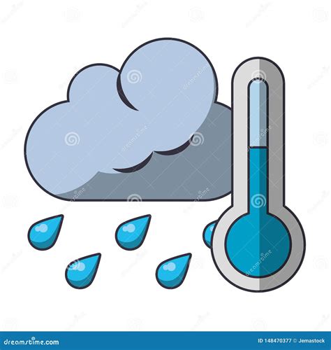 Nuvem Que Chove Ilustra O Do Vetor Do Term Metro Ilustra O Do