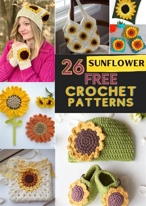 Amazing Free Crochet Sunflower Patterns Fosbas Designs Crochet