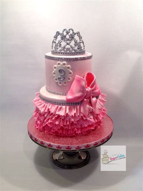 Pink Princess Ruffle Cake Ruffle Cake Cake Custom Cakes