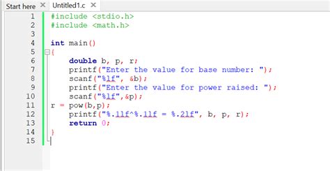 Pow Function In C