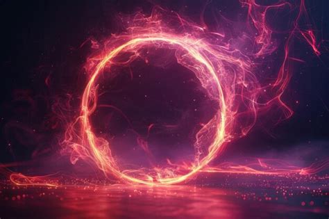 Premium Photo A Ring Of Fire Hovers Above A Body Of Water Creating A