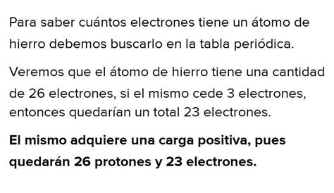 1 ¿En qué se transforma el Fe cuando pierde 3 electrones? Simbolízalo y ... 