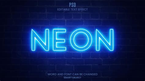 Effet De Texte Lumineux N On D Photoshop Modifiable Psd Psd Premium