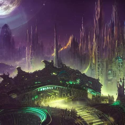 A Cosmic City On A Flat Planet Epic Fantasy Art Stable Diffusion