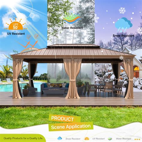 Erommy Ft W X Ft D Aluminum Patio Gazebo Reviews Wayfair