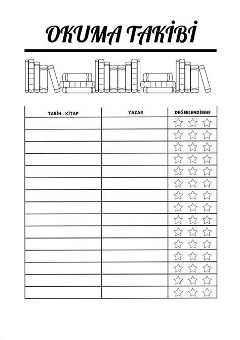 Okuma Takibi Kitap Listesi 2024 5 sınıf okuma Kitap Okuma