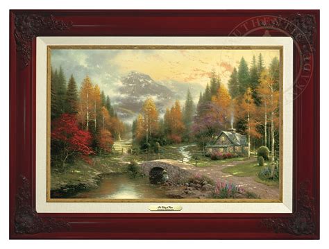 Valley Of Peace The Canvas Classic Brandy Frame Thomas Kinkade