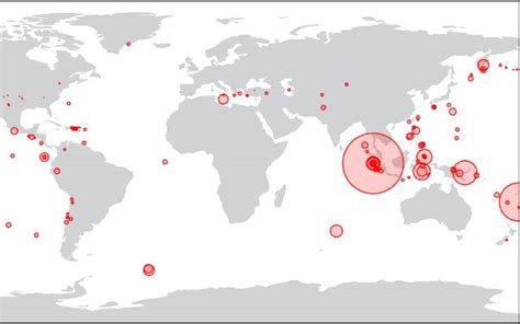 Plot: Live earthquake map / Observable | Observable