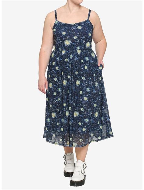 Starry Night Midi Plus Dress Size Hot Topic Midi Dress Plus Size