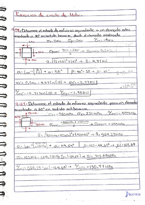 Circulo De Mohr Mecanica De Materiales Studocu