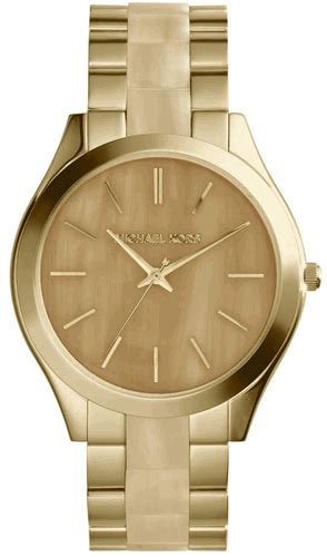 Michael Kors Women S Slim Runway Gold Tone Watch Mk