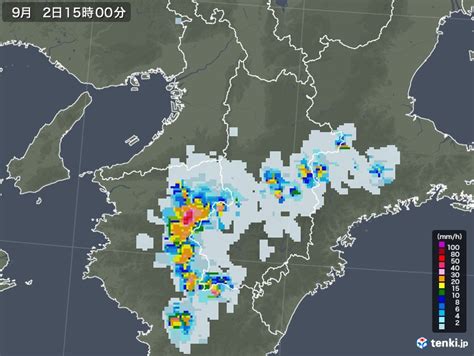 奈良県の過去の雨雲レーダー2022年09月02日 日本気象協会 Tenkijp