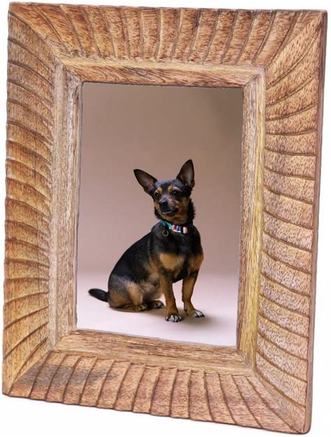 Indostrides Hand Carved Mango Wood 5x7 Picture Frame For