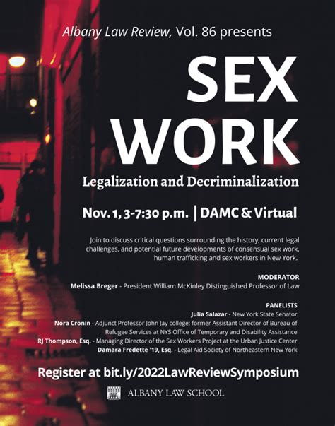 Sex Work Legalization And Decriminalization Focus Of Albany Law Review 2022 Fall Symposium