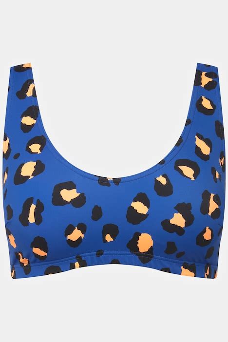 Bikiny Top Měkké Košíčky Barevný Leopardí Vzor Bikiny And Tankiny Plavky