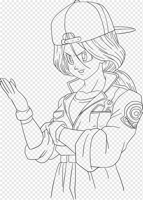 Bulma Black And White Line Art Piccolo Android 18 Dragon Ball Angle White Face Png Pngwing