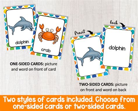 Ocean Animals Flashcards for Kids and ESL Beginners // Printable Online ...