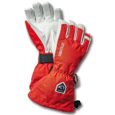 Hestra Mens Army Leather Heli Ski Glove In Light Red