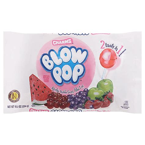 Charms Blow Pop Assorted Bubble Gum Filled Pops 10 4 Oz Lollipops And Suckers Market Basket