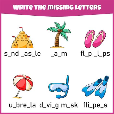 Premium Vector Write The Missing Letter Worksheet For Education Fill