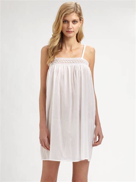 Lyst Hanro Mia Cotton Chemise In White