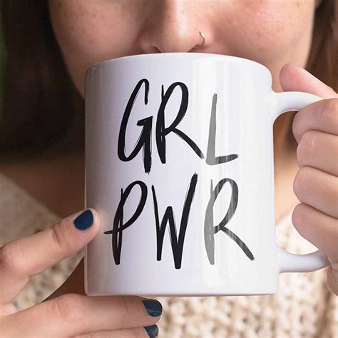 Girl Power Fist Mug Girl Power Coffee Mug Pastel Pink And