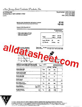 Bf Datasheet Pdf New Jersey Semi Conductor Products Inc