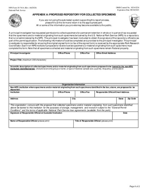 Fillable Online Irma Nps APPENDIX A PROPOSED REPOSITORY FOR COLLECTED