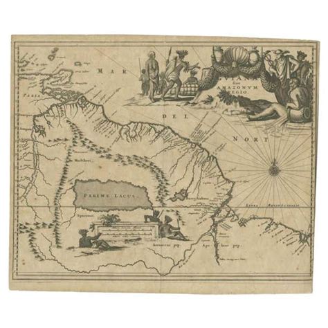 Antique Map Of The Amazon River And Surroundings By Ogilby C1672 For