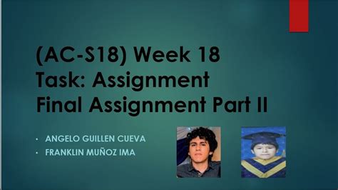 Ac S18 Week 18 Task Assignment Final Assignment Part Ii Youtube