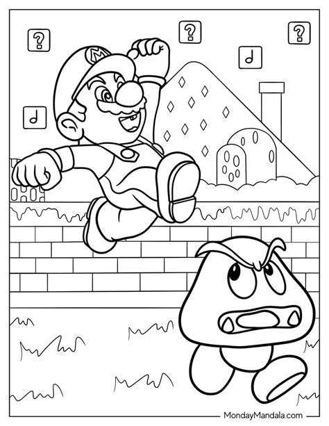 20 Goomba Coloring Pages (Free PDF Printables) | Mario coloring pages