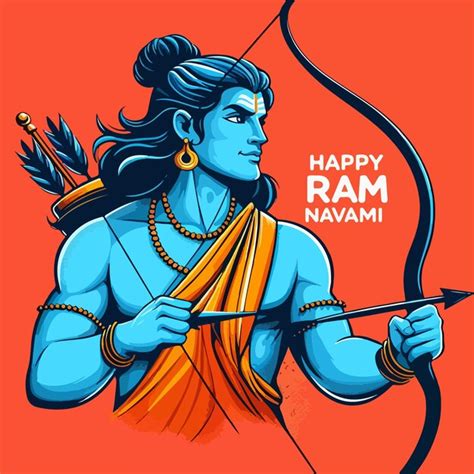 Premium Vector Lord Shri Ram Navami Festival Wishes Background Hindu God Rama