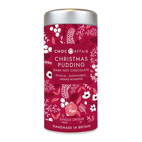 Choc Affair Christmas Pudding Hot Chocolate Tin Dash Vegan