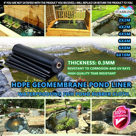 10M Fish Pond Liner HDPE Thick 300microns Geomembrane Impermeable