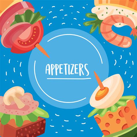 Appetizers Snacks Circular Frame Vector Art At Vecteezy