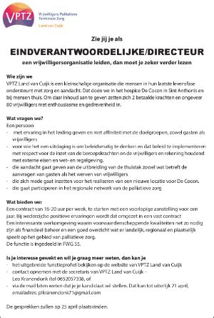 Vacature Vacature Zie Jij Je Als Eindverantwoordelijke Directeur