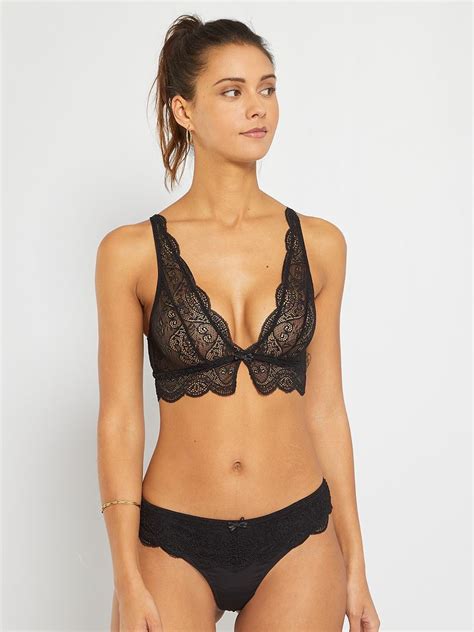 Sujetador De Encaje Envie De Lingerie Negro Kiabi