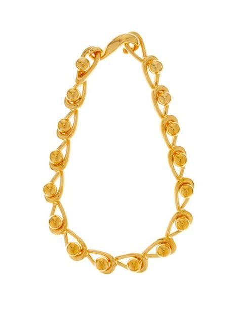 loewe drop chain choker necklace gold editorialist