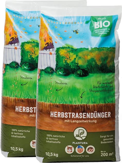 Plantura Bio Herbstrasendünger mit Langzeit Wirkung 21 kg für